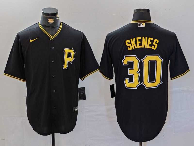 Mens Pittsburgh Pirates #30 Paul Skenes Black Stitched MLB Cool Base Nike Jersey